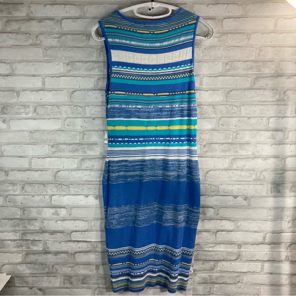 Venus Blue and Teal Striped Sweater Dress Size S - Picture 4 of 15